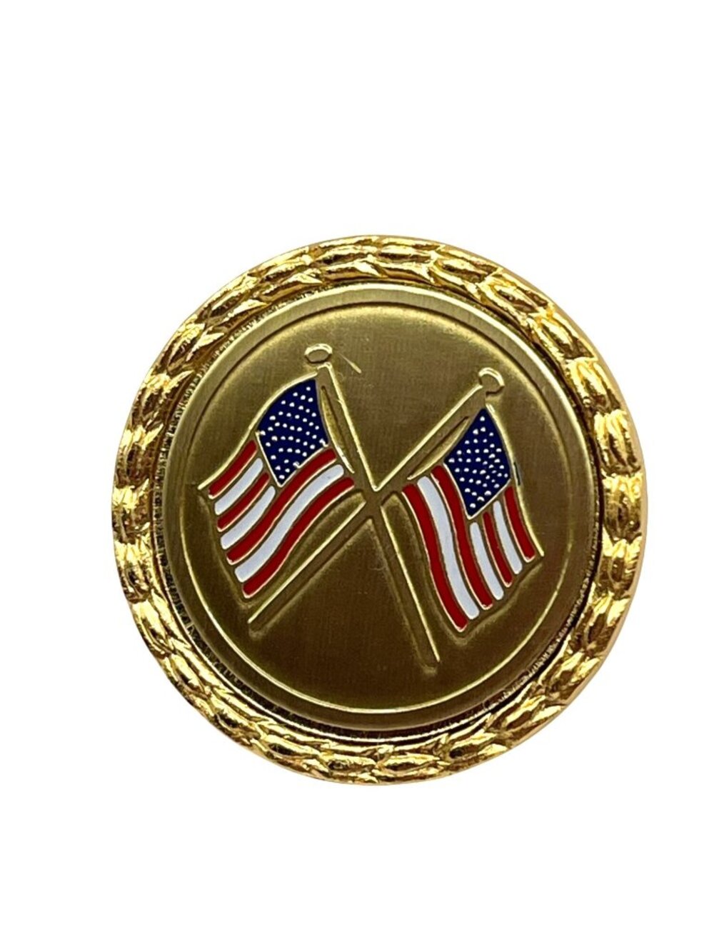 Vintage Gold Tone American Flag Set Of 3 Enamel Lapel Pins With Patriotic Design